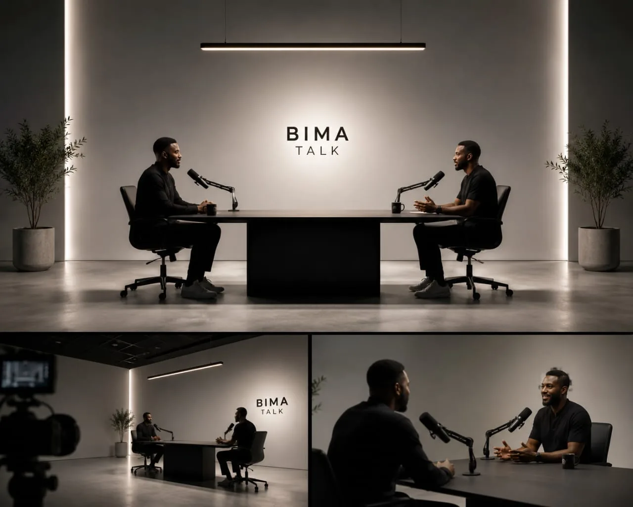 Cinematic BimaTalk studio concept for The Cover